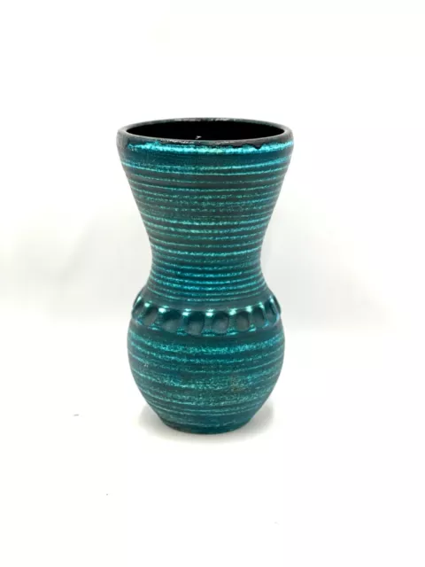 Accolay superbe  Grand vase céramique bleu  série gauloise année 50/60