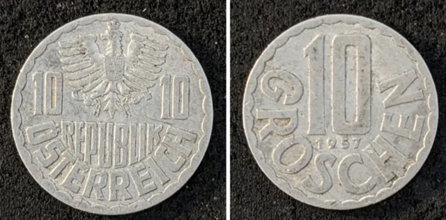 AUSTRIA ~ 1957 ~ 10 Groschen ~ Quality World Coin