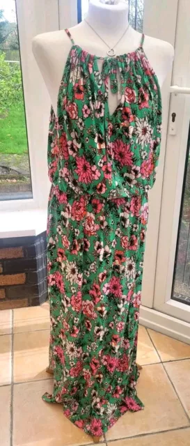 Next Maxi Sunday Dress Green Multicoloured Size 20