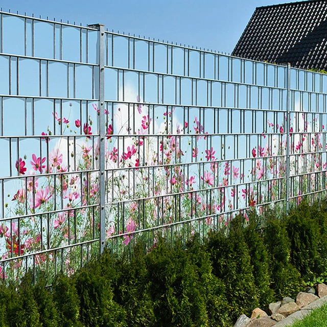 Sommerblumen - Bedruckter Sichtschutz Streifen Rolle Doppelstab Zaun