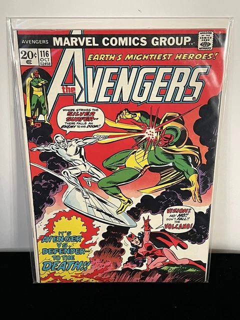 Avengers 116 Silver Surfer  cover Vision & Scarlet Witch Marvel Key 1973 VF/VF+