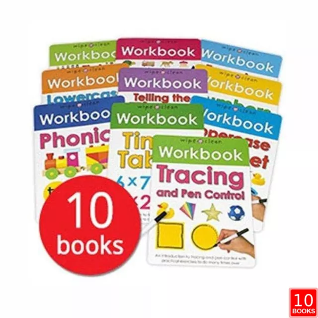 Wipe-Clean Workbook By Priddu Roger 10 Books Collection Paperback Numbers NEW