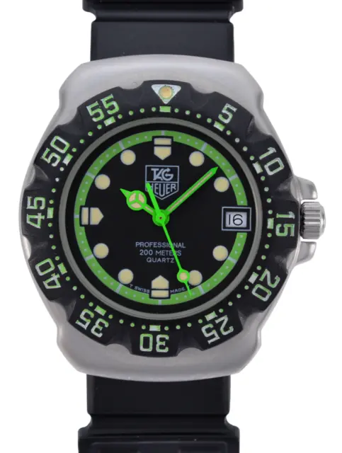 Men's Tag Heuer Formula 1 F1 Professional Green/ Silver 35mm Watch Ref: WA1215!