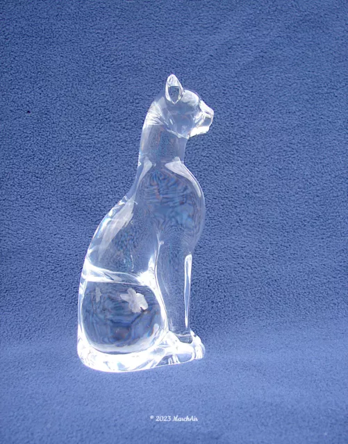 Magnifcent Baccarat Egyptian Crystal Sitting Egyptian Cat Figurine France