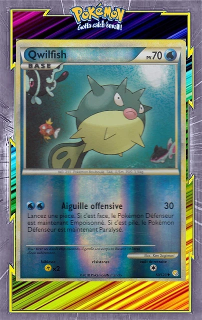 Qwilfish Reverse -HS01:HeartGold SoulSilver-50/123-Carte Pokemon Française