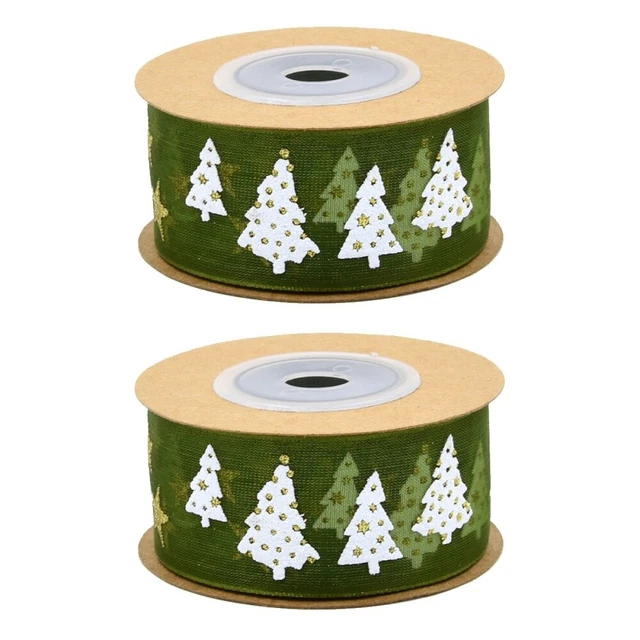 2x Weihnachten Band Rolle Weihnachten Party Favor Diy Handwerk Bänder