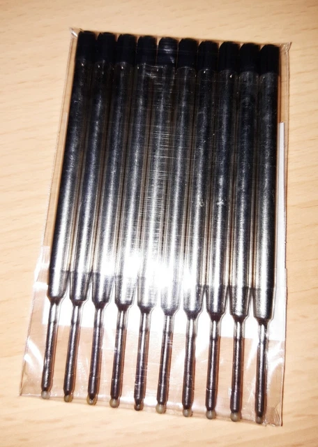 10 x Grossraumminen Minen Kugelschreiber G 2 schwarz Metall dokumentenecht unben