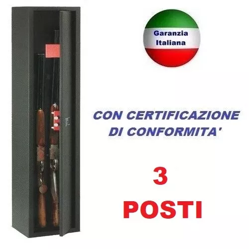 Armadio Box Cassaforte Portafucili Fuciliera Blindato 3 Posti Fucili Technomax