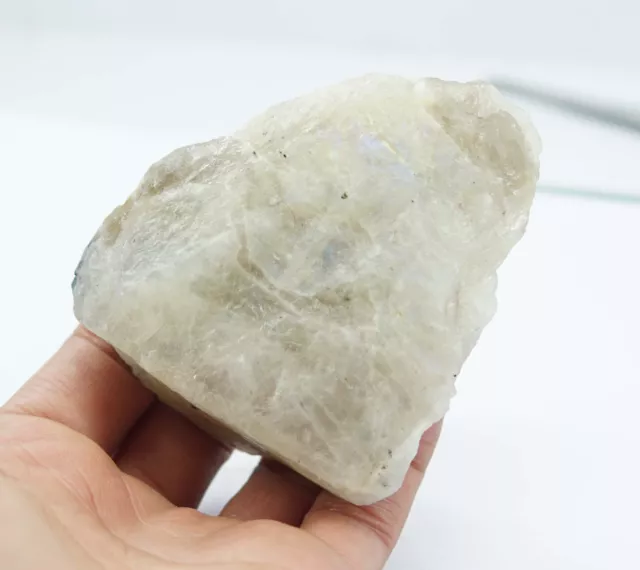 Natural White Rainbow Moonstone 1254 Ct. Crystal Rough Loose Gemstone 3