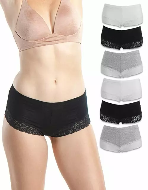 12 Pack Womens Lace Boyshorts Bikini Panties Sexy Boy Shorts Lingerie  Underwear