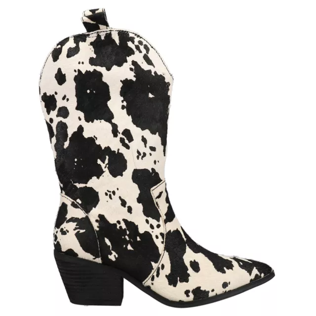 Dingo Live A  Cow Pointed Toe Cowboy  Womens Black, White Casual Boots DI127-BLK