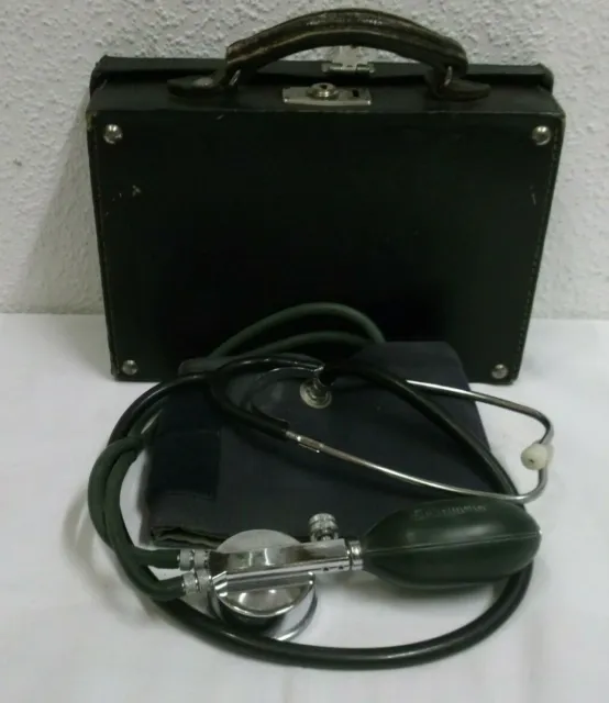 40er 50er Erkometer Blutdruckmessgerät mit Stehtoskop im Koffer 40s 50s