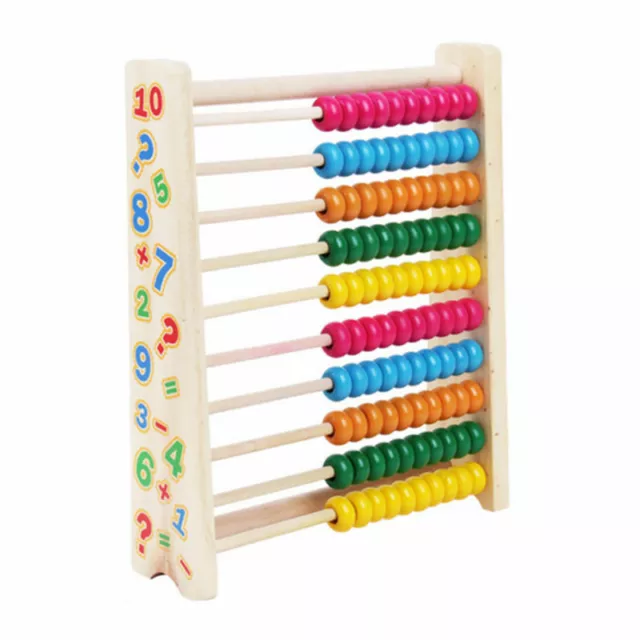 Wooden Bead Abacus Kids Educational Math Learning Colourful Toy Counting Numbers