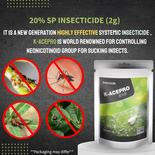 20%SP Insecticide killer Aphids Whitefly Thrips Jassid Leafminer 2g=5Litre spray