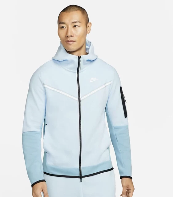 NIKE SPORTSWEAR TECH Fleece Windrunner Mens Hoodie Celestine Blue Xs