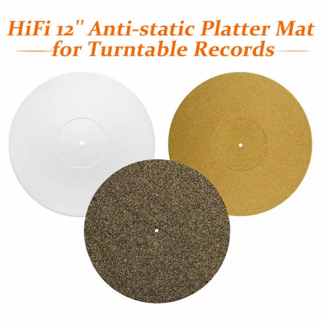 HiFi 12" Turntable Platter Mat Disc Vinyl Record Player Slip Mat Anti-static Pad