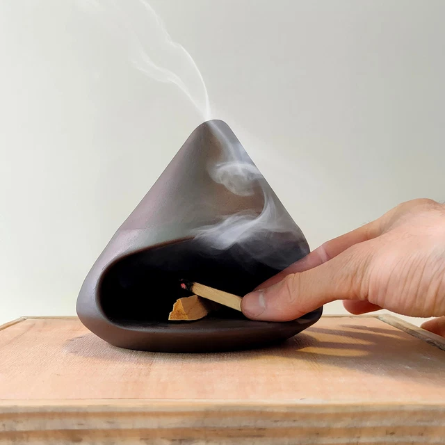 Comeon Palo Santo Halter & Rückfluss-Räuchergefäß – Keramik-Halter Für Räucherstäbchen, Salbei & Meditation