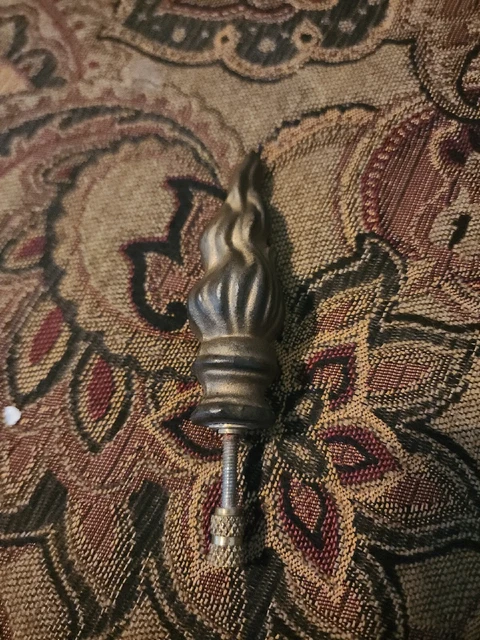 Antique Bronze Flame Finial Ornate Torch Decorative Arts Hardware Element