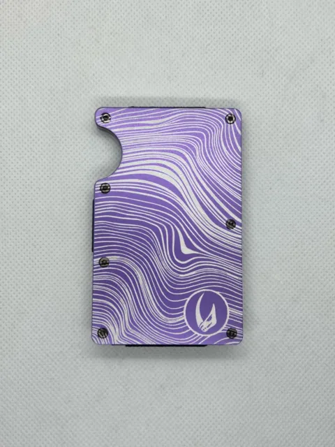 Beskar Themed Minimalist Wallet with Mudhorn Sigil - RFID Blocking (Purple)