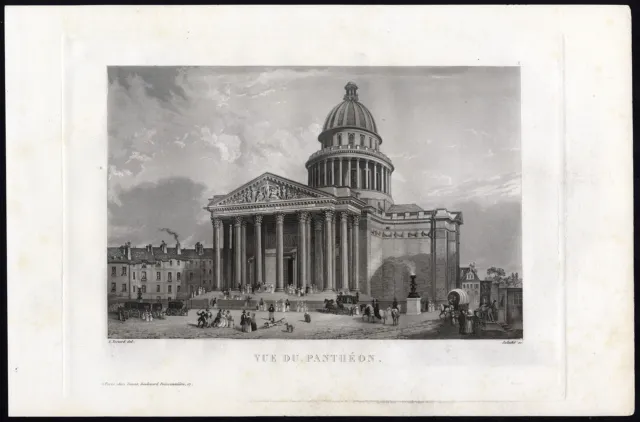 Antique Print-Aquatint-PARIS-PANTHEON-MAUSOLEUM-Pl. 8-Salathe-Testard-1845