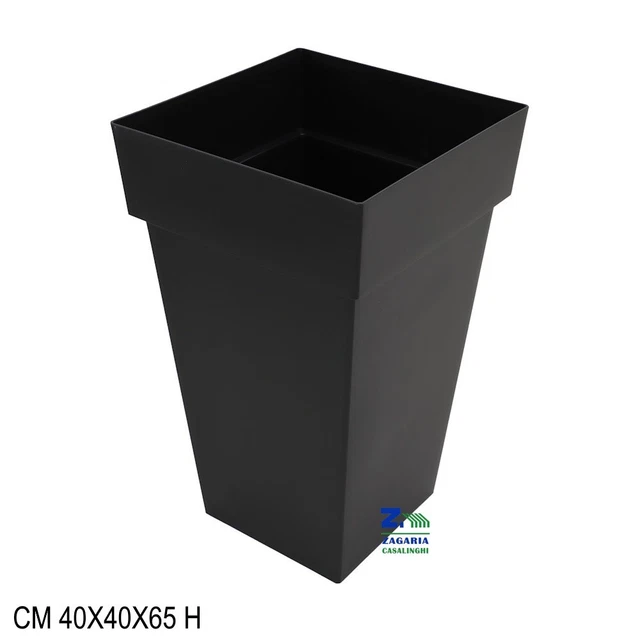 Fioriera Quadrata VECA Cm 45x45x36 H In Plastica Colore Antracite - Per Interni/esterni - Foto 2