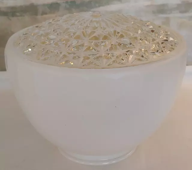 Vintage Clear & Frosted Glass Ceiling Mount Light Fixture Globe