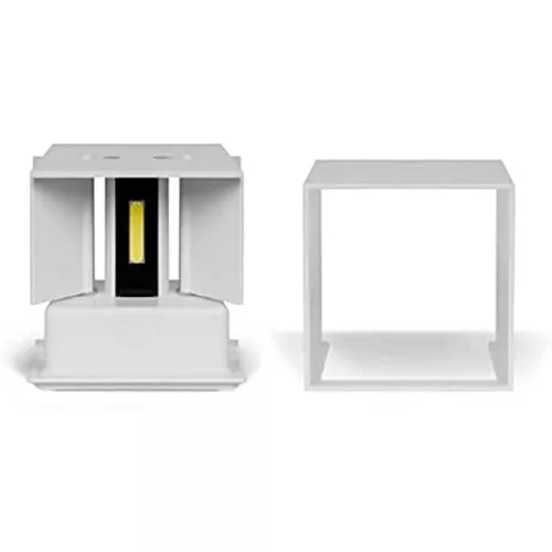 Applique Cubo Led 12W Faro Faretto Lampada Da Parete Muro Doppia Luce Ip65 2