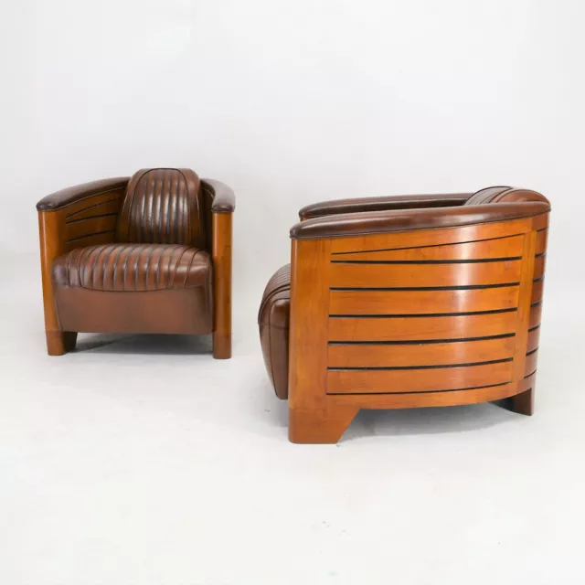 Clubsessel "Pierre" Lounge Relax Designer 20er Boot Art Deco Leder Chair Cigar