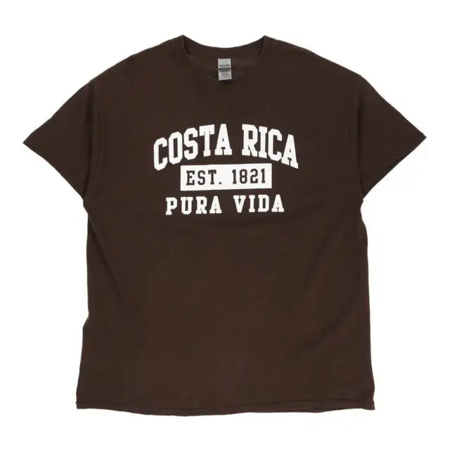 Vintage Costa Rica Gildan T-Shirt - XL Brown Cotton