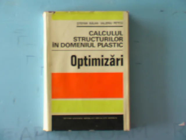 Romanian Handbook for "Plastic Analysis of Structures. Optimizations" 1979