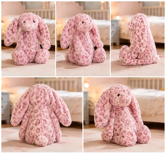 JELLYCAT COBBLEHOP BUNNY Authentic Rare Collectible Pink Leopard Print ...