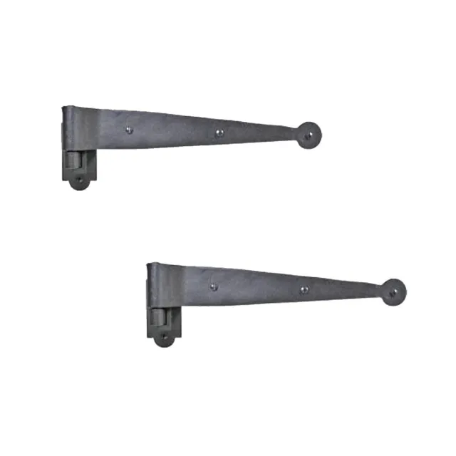 Black Offset Strap Lift Off Pintle Hinge 11" x 2 5/8" Wrought Iron Pack of 2