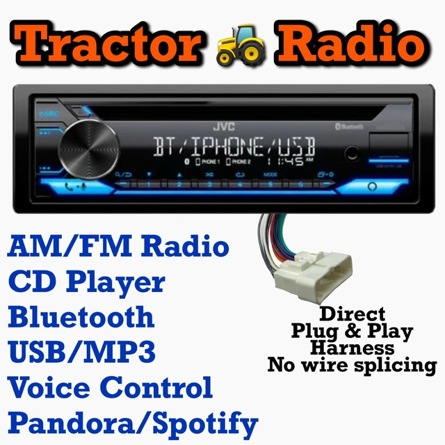 Plug & Play Bobcat NX RX DK CK Tractor Radio Bluetooth, USB, AUX, Voice