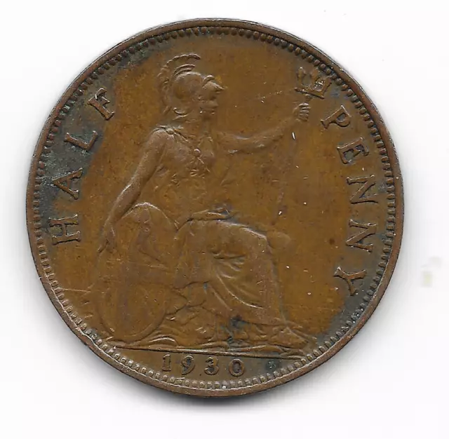 ROYAUME UNI 1 HALF PENNY 1930 GEORGIUS V ANGLETERRE   voir scan