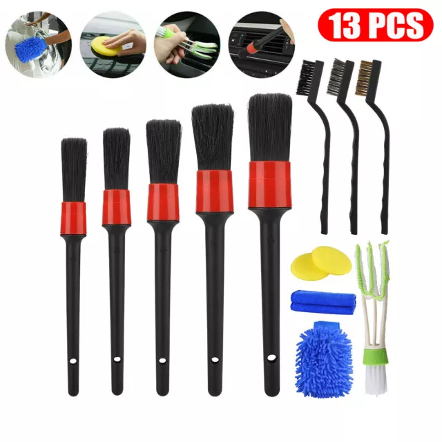 13 pièces Kit d'accessoires de nettoyage de voiture detailing brosse pinceau 3