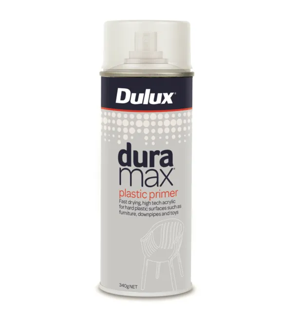 Dulux DURAMAX CLEAR PLASTIC PRIMER Spray High Tech Acrylic, 340g-Aust Brand
