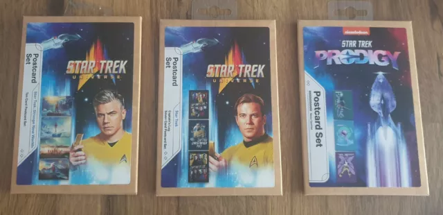 Star Trek 3 Postcard Sets Brand New Inc Strange New Worlds, Prodigy