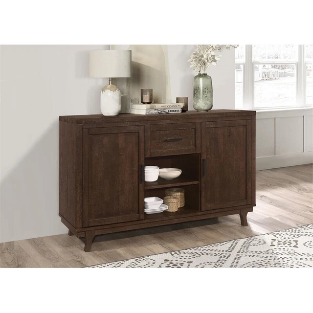 Maklaine Farmhouse Wood 2-door Dining Sideboard Server Brown Oak