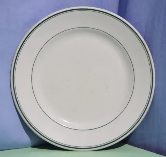 The Bailey Walker Vitrified China Restaurant Ware 9" Plate Green Stripes Vintage