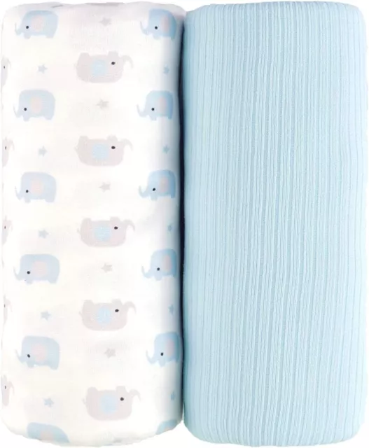 2Pcs Swaddle Blanket Receiving Blanket Baby Boy Newborn Swaddle Wrap 40" x 30"