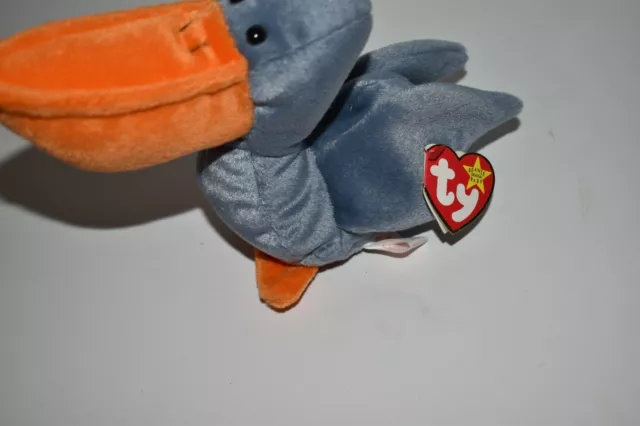 CR TY beanie baby SCOOP the PELICAN 1996 RARE tag with errors (HL27)