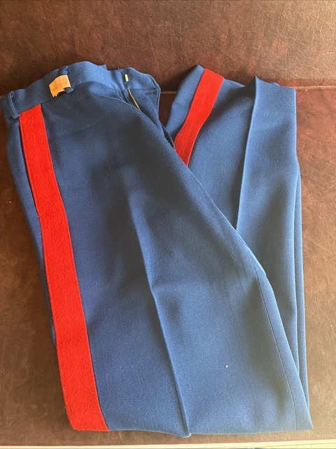 usmc dress blue trousers USMC Service Dress Sky Blue Poly/Wool Gabardine Dress Pants W/ Stripes 31