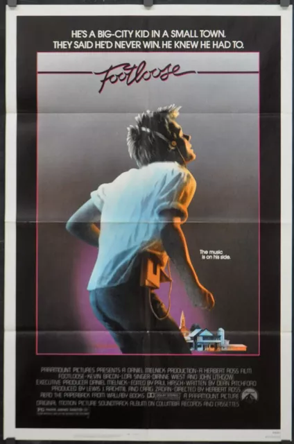 Footloose 1984 Original 27X41 Film Poster Kevin Bacon Lori Singer John Lithgow
