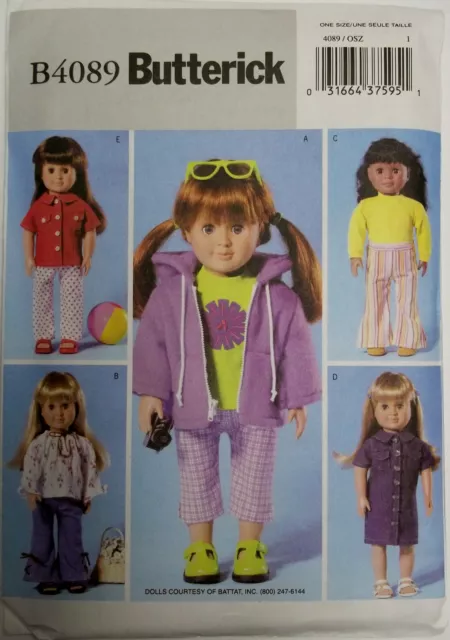 18 Inch Doll Clothes  Butterick 4089  Paper Sewing Pattern NIP