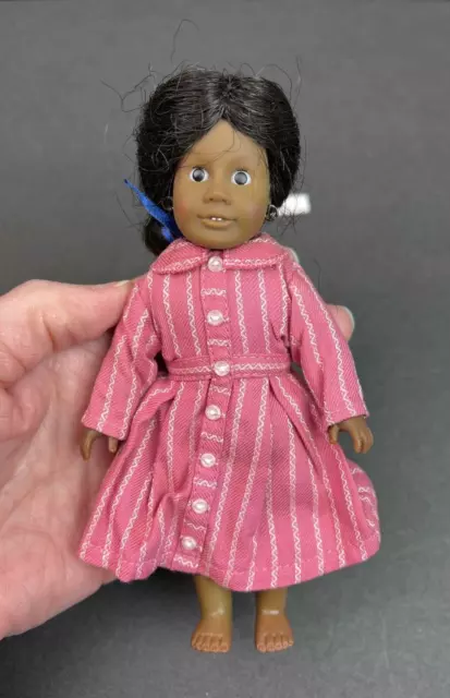 American Girl MINI~6 inch Addy Doll Meet Dress 1996 Pleasant Company~Glass Eyes