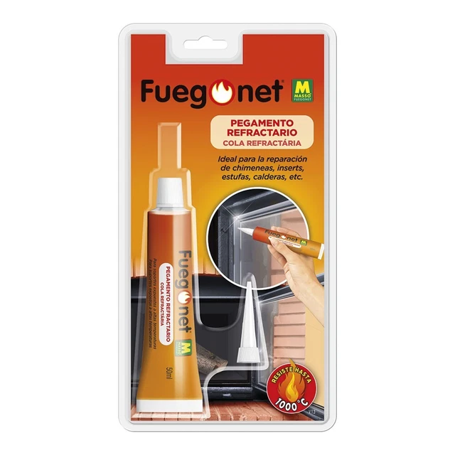 ADESIVO COLLA IGNIFUGA RESIST. A TEMPERATURE FINO A 1000°c X CAMINI STUFE 50ml