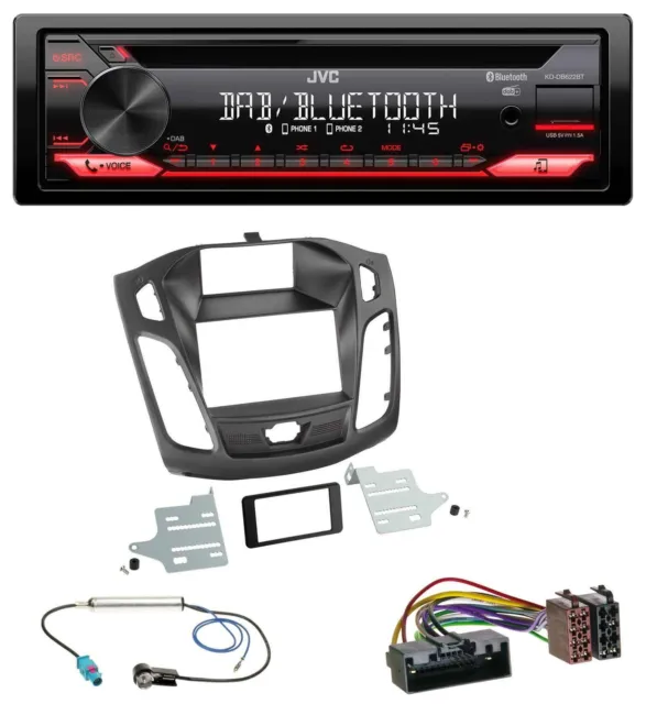 JVC CD DAB USB Bluetooth MP3 Autoradio für Ford Focus (DYB, 2011-2014)