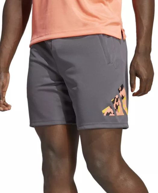 ADIDAS MENS CAMO Filled Logo Moisture-Wicking Training Shorts Grey 2XL ...