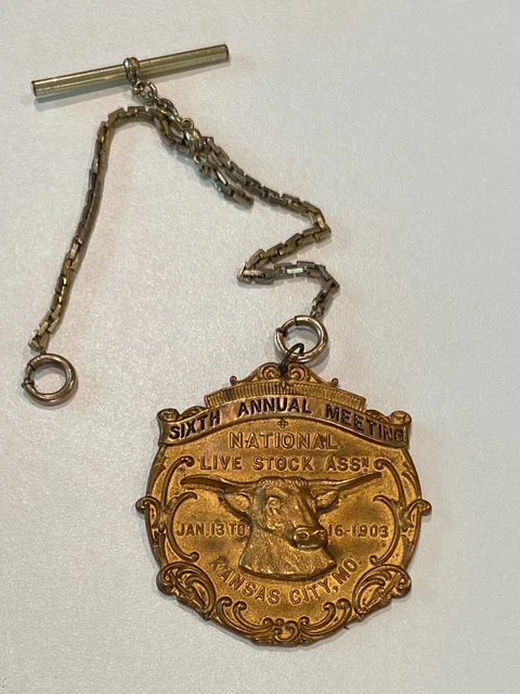 Watch Chain and Fob of 6th Annual Meeting National Live Stock Assn. 1903