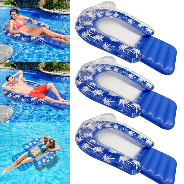 3PCS INFLATABLE SWIMMING Pool Float Lounge Floating Water Cooling Raft